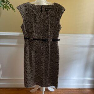 Connected Apparel. Womens Size 8 Black Tan Sleeveless Super Comfortable Dress